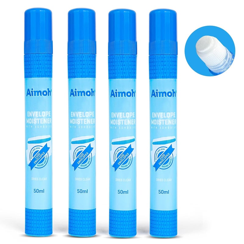 Aimoh Envelope Moistener with Adhesive, Fast-Drying, Envelope Sealer, Stamp and Letter Glue licker, Ideal for envelopes, Stamps, Letters - 4 Pack (13454) - Image 2